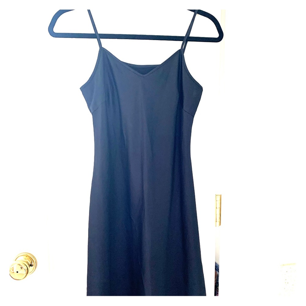 Black silky slip